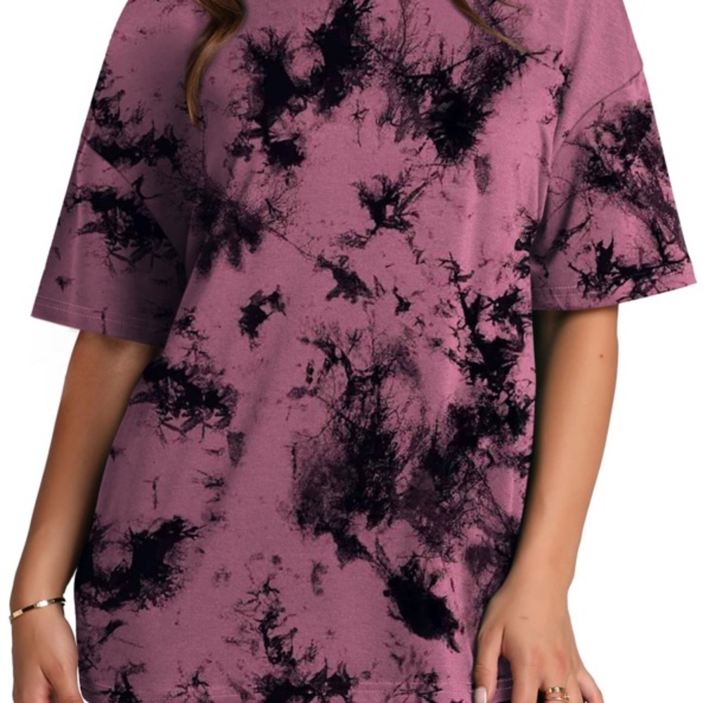 Women's Tie-Dye T-Shirt - Pink and Black